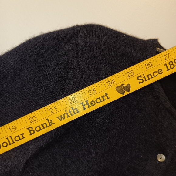 Lord & Taylor 100% Cashmere Cardigan Sweater in Black, Size XS - Picture 10 of 12